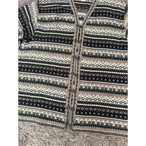 Vintage carolina colours womens plus 22 wool pattern cardigan knit sweater brown - Picture 12 of 12